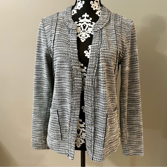 PREMISE Black and White Blazer Jacket Cardigan Size Medium - Picture 1 of 7
